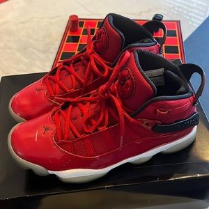 Jordan 6 rings Red/Black/White size 9 Men Used